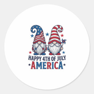 Sticker Rond Nains Patriotiques Bonne Fête du 4 Juillet America