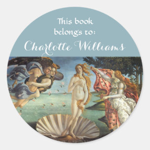 Sticker Rond Naissance de Vénus par Sandro Botticelli ex-libris
