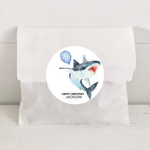 Sticker Rond Naissance du requin, TOUT ÂGE, Jawsome