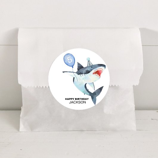 Sticker Rond Naissance du requin, TOUT ÂGE, Jawsome