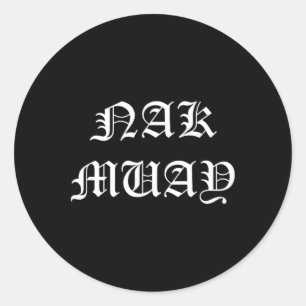 Sticker Rond Nak Muay Thai Kickboxing Médiéval Vieil Anglais