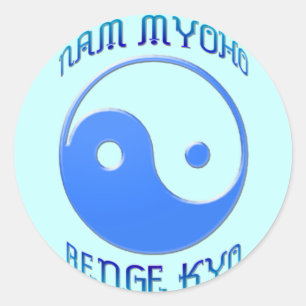 Sticker Rond 'Nam Myoho Renge Kyo' Bouddhisme Yin & Yang