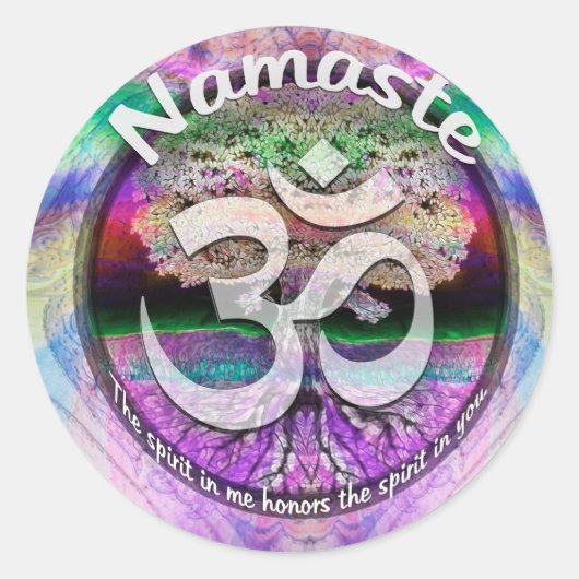 Sticker Rond Namaste (Devant)