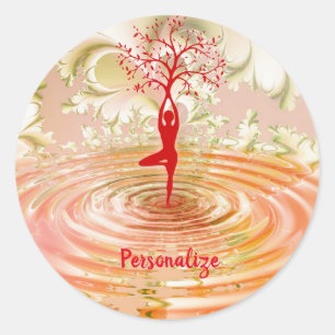 Sticker Rond Namaste Citation Arbre de vie Zen Yoga Zen