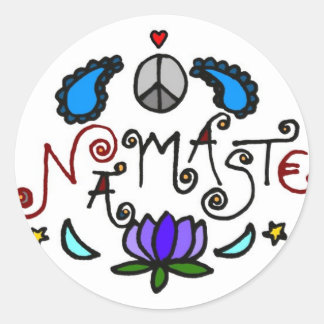 Sticker Rond Namaste Doodles