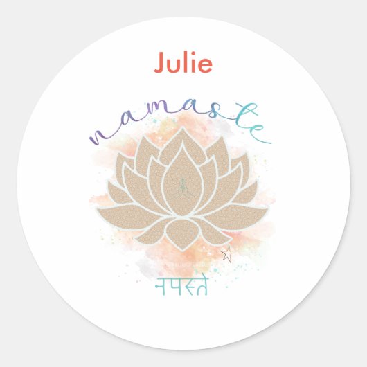 Sticker Rond Namaste et Lotus Design (Devant)