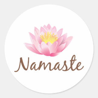 Sticker Rond Namaste Lotus Flower Yoga