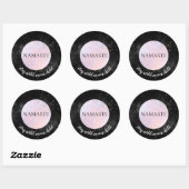 Sticker Rond Namaste Stay Wild Moon Enfant Pleine lune rose Yog (Feuille)
