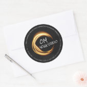 Sticker Rond Namaste Yoga Méditation Instructeur Black Gold ZEN (Enveloppe)