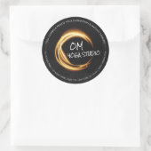 Sticker Rond Namaste Yoga Méditation Instructeur Black Gold ZEN (Sac)