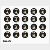 Sticker Rond Name Pug Pet Dog  (Feuille)