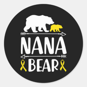 Sticker Rond Nana Bear Grandma De Sensibilisation Au Cancer Che