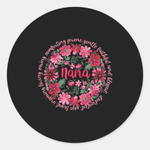 Sticker Rond Nana chérie style floral bohème joyeuse fête des m