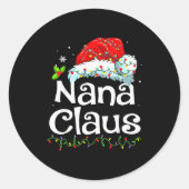 Sticker Rond Nana Claus Christmas Pajama Family Matching Xmas L (Devant)