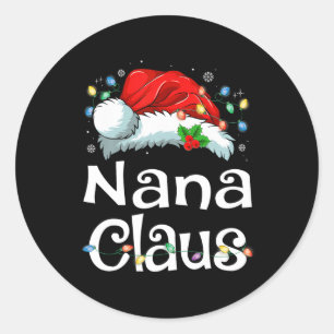 Sticker Rond Nana Claus Xmas Père Noël Correspondant Famille No
