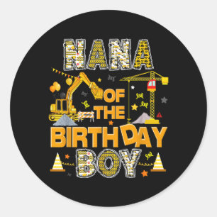 Sticker Rond Nana de l'ouvrier du bâtiment qui fête son anniver