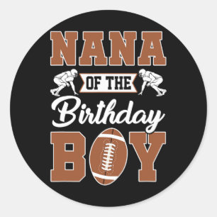 Sticker Rond Nana du garçon d'anniversaire de la fête de footba