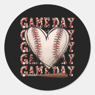 Sticker Rond Nana Leopard Jour Baseball Lover Mothers Day