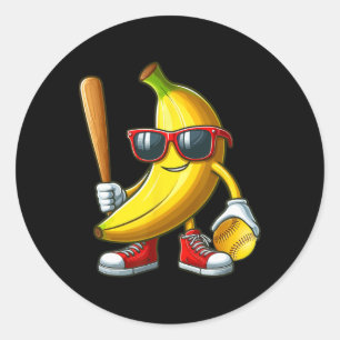 Sticker Rond Nanas Sungles Jouant au Sport de Fruit Drôle de So