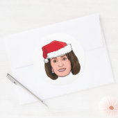 Sticker Rond NANCY PELOSI Noël (Enveloppe)