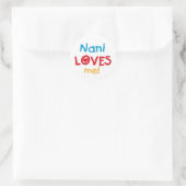 Sticker Rond Nani aime mes t-shirts et cadeaux (Sac)