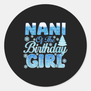 Sticker Rond Nani De L'Anniversaire Fille Flammes De Neige À Th