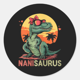 Sticker Rond Nanisaurus Dino Dinosaur Nani-saurus T-rex Mère