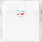 Sticker Rond Nanna aime mes t-shirts et cadeaux (Sac)