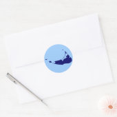 STICKER ROND NANTUCKET DE MARINE PERSONNALISABLE (Enveloppe)