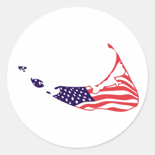 Sticker Rond Nantucket MA - Design de carte. (Devant)