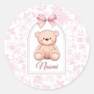 Sticker Rond Naomi Conception personnalisée d'ours en peluche