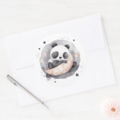 Sticker Rond Nap Aquarelle Bébé Panda Ours (Enveloppe)
