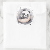 Sticker Rond Nap Aquarelle Bébé Panda Ours (Sac)
