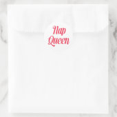 Sticker Rond Nap Queen rose cerisier rouge (Sac)