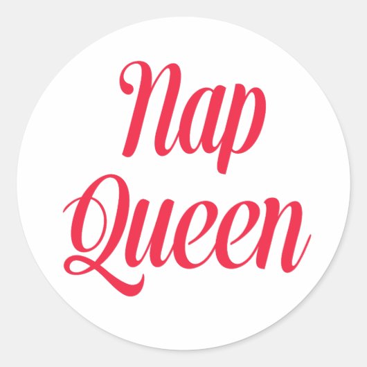 Sticker Rond Nap Queen rose cerisier rouge (Devant)