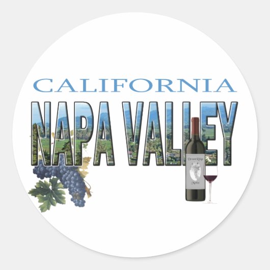 Sticker Rond Napa Valley, CA (Devant)