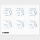 Sticker Rond Naples Florida Mariage Merci (Feuille)
