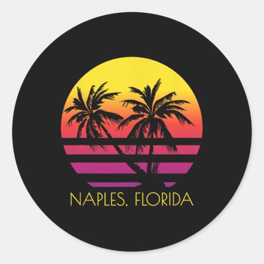 Sticker Rond Naples Floride (Devant)