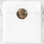 Sticker Rond Napoléon chevauchant un chat de bataille géant (Sac)