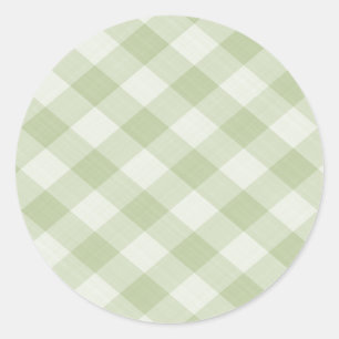 Sticker Rond Nappe Checkered de guingan de pique-nique d'été 