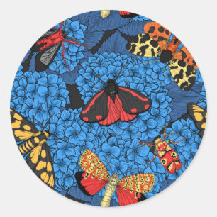 Sticker Rond Nappes phréatiques bleu hydrangée