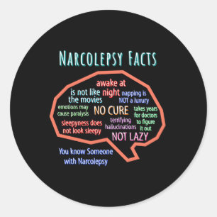 Sticker Rond Narcolepsie Faits Trouble du sommeil Narcolepsie