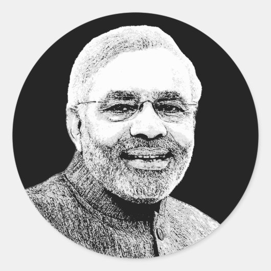 Sticker Rond Narendra Modi (Devant)