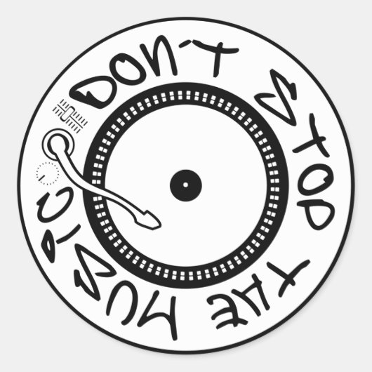 STICKER ROND N'ARRÊTE PAS LA MUSIQUE (Devant)