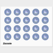 Sticker Rond Narval Kawaii Sérieux (Feuille)
