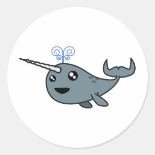 Sticker Rond Narwhal !