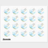 Sticker Rond Narwhals nagent sur Rainbows (Feuille)