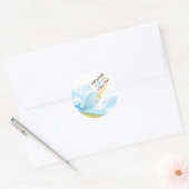 Sticker Rond Narwhals nagent sur Rainbows (Enveloppe)