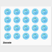 Sticker Rond Narwhals Ocean Cute 1er Anniversaire Thème de fête (Feuille)