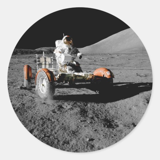 Sticker Rond NASA Apollo 17 Lunar Roving Vehicle (Devant)